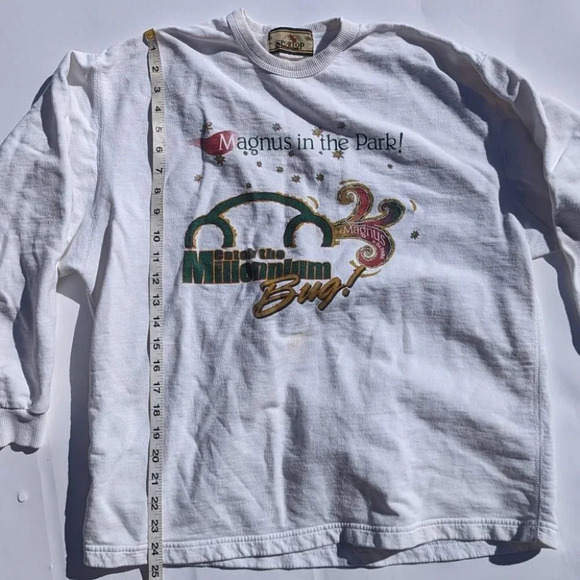Vintage Sportop 1999 Magnus in the Park White Crew Neck Sweater Small *stain - Picture 3 of 10